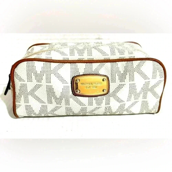 Michael kors MK signature print canvas cosmetic bag - Picture 1 of 5